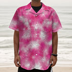 Pink Shibori Tie Dye Print Textured Short Sleeve Shirt