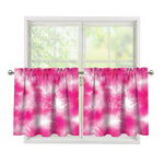 Pink Shibori Tie Dye Print Tier Curtains