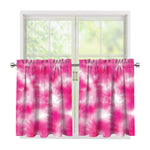 Pink Shibori Tie Dye Print Tier Curtains