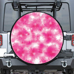 Pink Shibori Tie Dye Print Tire Cover