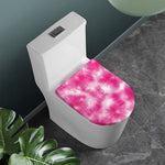 Pink Shibori Tie Dye Print Toilet Lid Cover