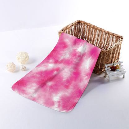 Pink Shibori Tie Dye Print Towel