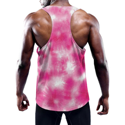 Pink Shibori Tie Dye Print Training Tank Top