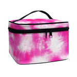 Pink Shibori Tie Dye Print Travel Makeup Bag