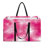 Pink Shibori Tie Dye Print Utility Tote Bag