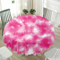 Pink Shibori Tie Dye Print Waterproof Round Tablecloth