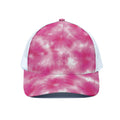 Pink Shibori Tie Dye Print White Mesh Trucker Hat