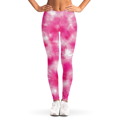 Pink Shibori Tie Dye Print Women's Leggings