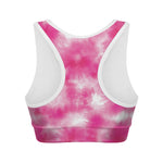 Pink Shibori Tie Dye Print Women's Sports Bra