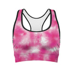 Pink Shibori Tie Dye Print Women's Sports Bra