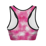 Pink Shibori Tie Dye Print Women's Sports Bra