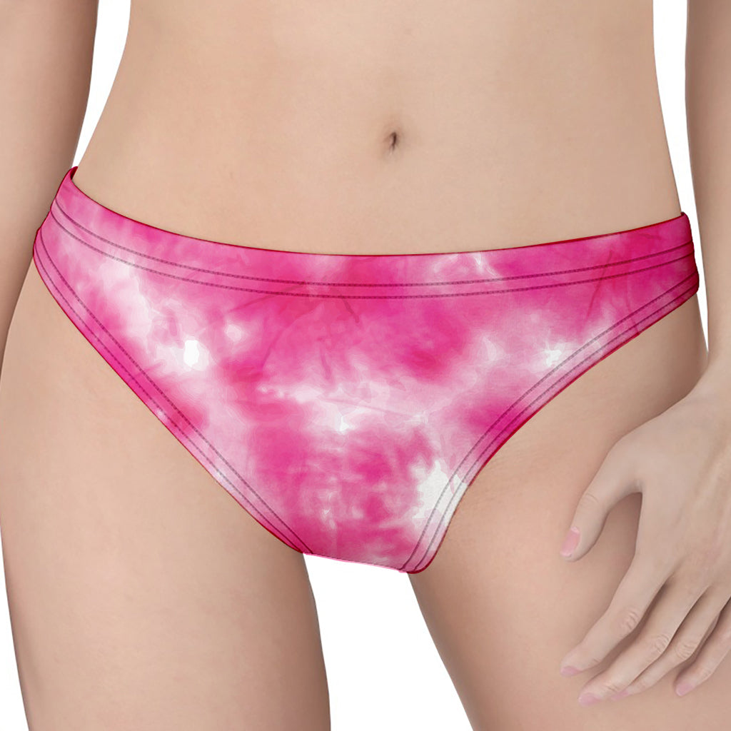 Pink Shibori Tie Dye Print Women's Thong