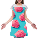 Pink Strawberry Ice Cream Print Adjustable Apron