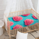 Pink Strawberry Ice Cream Print Baby Crib Sheet