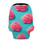 Pink Strawberry Ice Cream Print Baby Seat Cover
