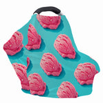 Pink Strawberry Ice Cream Print Baby Seat Cover