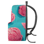 Pink Strawberry Ice Cream Print Backpack