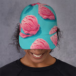 Pink Strawberry Ice Cream Print Baseball Cap