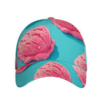 Pink Strawberry Ice Cream Print Baseball Cap