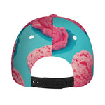Pink Strawberry Ice Cream Print Baseball Cap