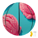 Pink Strawberry Ice Cream Print Basketball