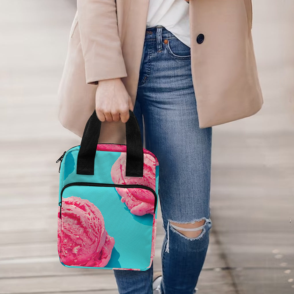Pink Strawberry Ice Cream Print Bible Tote Bag