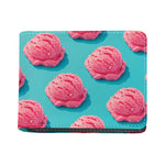 Pink Strawberry Ice Cream Print Bifold Wallet