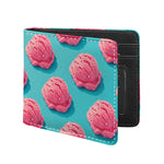 Pink Strawberry Ice Cream Print Bifold Wallet