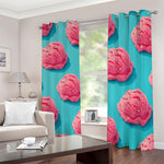 Pink Strawberry Ice Cream Print Blackout Grommet Curtains