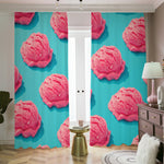 Pink Strawberry Ice Cream Print Blackout Pencil Pleat Curtains