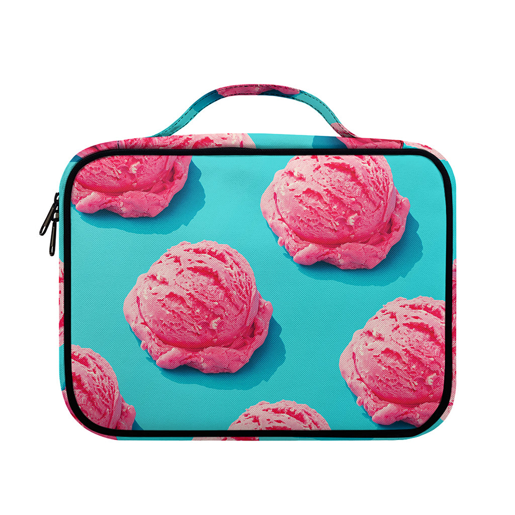 Pink Strawberry Ice Cream Print Briefcase Bible Bag