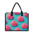Pink Strawberry Ice Cream Print Canvas Tote Bag