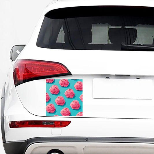 Pink Strawberry Ice Cream Print Car Sticker