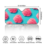 Pink Strawberry Ice Cream Print Car Windshield Sun Shade