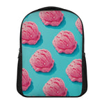 Pink Strawberry Ice Cream Print Casual Backpack