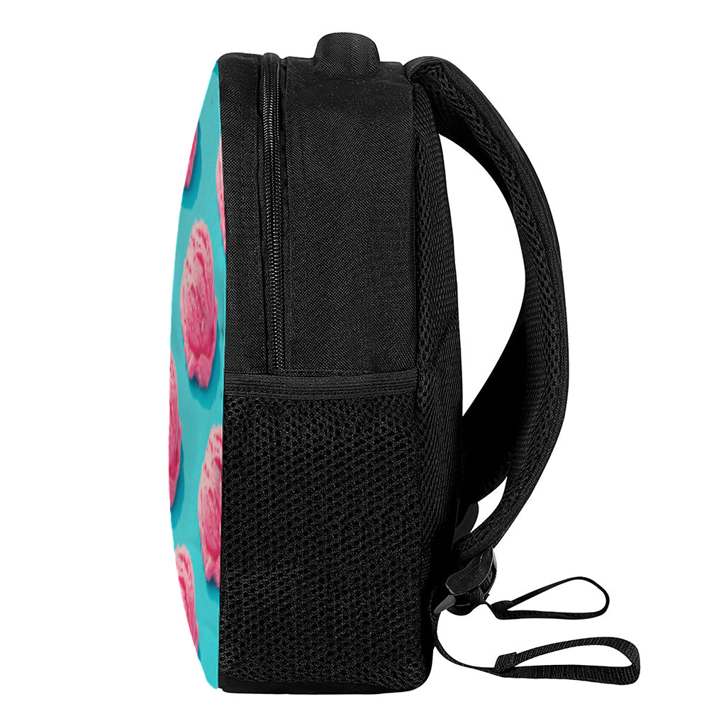Pink Strawberry Ice Cream Print Casual Backpack