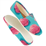 Pink Strawberry Ice Cream Print Casual Shoes