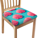 Pink Strawberry Ice Cream Print Chair Cushion Cover