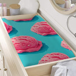 Pink Strawberry Ice Cream Print Changing Pad Cover