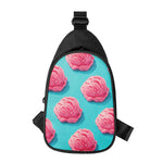 Pink Strawberry Ice Cream Print Chest Bag