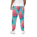 Pink Strawberry Ice Cream Print Cotton Pants