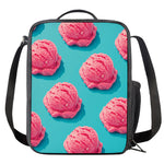 Pink Strawberry Ice Cream Print Crossbody Lunch Bag