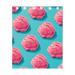 Pink Strawberry Ice Cream Print Curtain