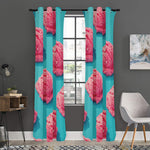 Pink Strawberry Ice Cream Print Curtain