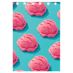 Pink Strawberry Ice Cream Print Curtain