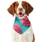 Pink Strawberry Ice Cream Print Dog Bandana