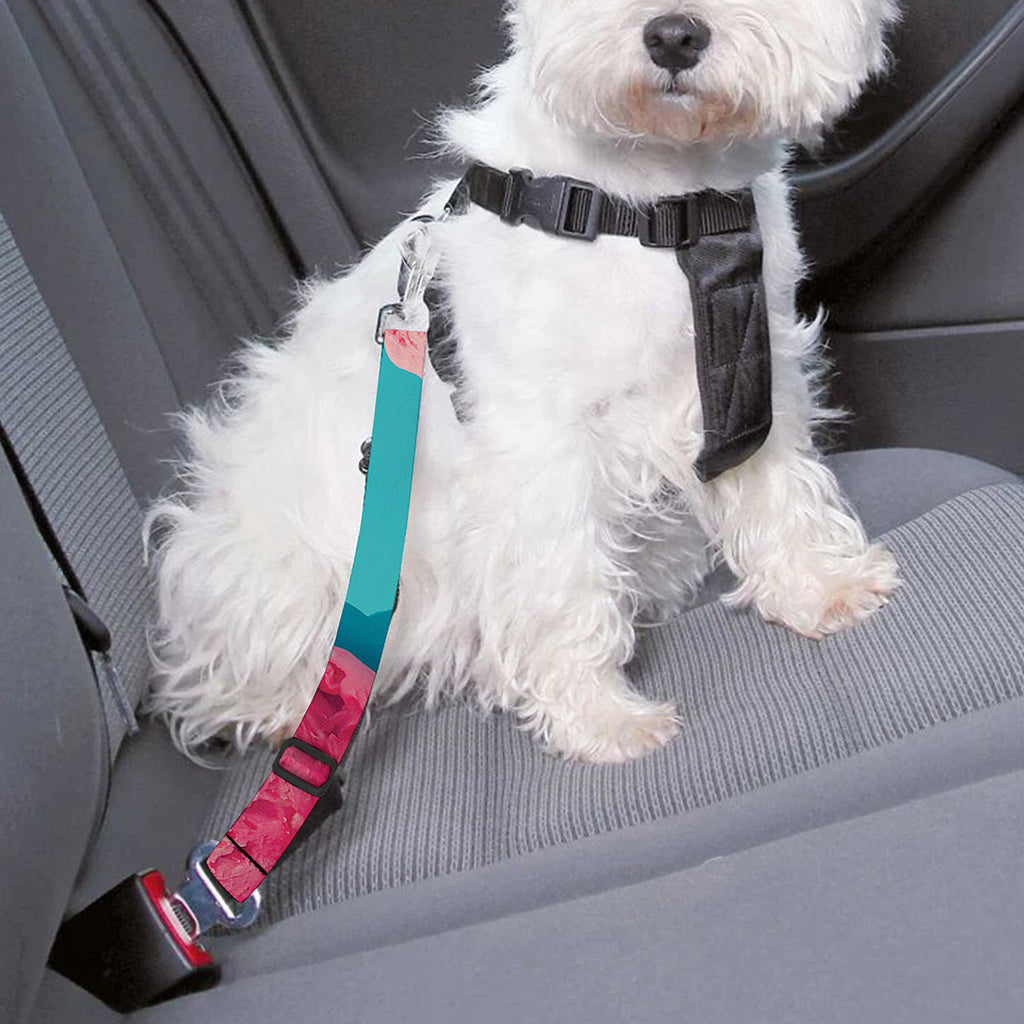 Pink Strawberry Ice Cream Print Dog Seat Belt