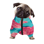 Pink Strawberry Ice Cream Print Dog Zip Up Jacket