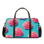 Pink Strawberry Ice Cream Print Duffle Bag
