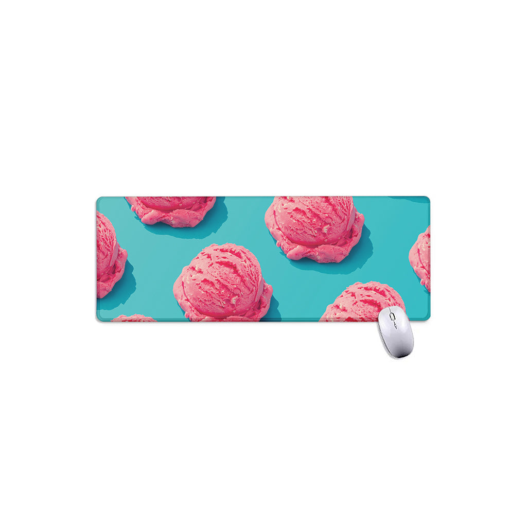Pink Strawberry Ice Cream Print Extended Mouse Pad